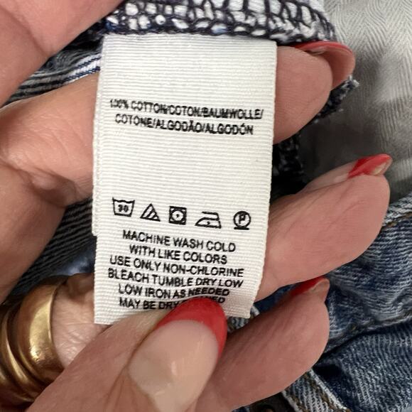 We The Free Womens Y2K Micro Mini Shorts Size 27 Denim Button Fly Festival - Picture 5 of 9